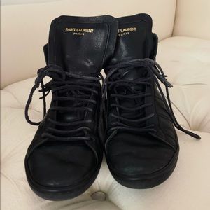 Saint Laurent Black Leather Sneakers